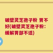破壁灵芝孢子粉 胃不好(破壁灵芝孢子粉：缓解胃部不适)