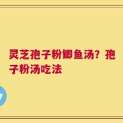 灵芝孢子粉鲫鱼汤？孢子粉汤吃法