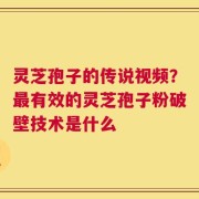 灵芝孢子的传说视频？最有效的灵芝孢子粉破壁技术是什么