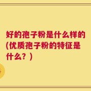 好的孢子粉是什么样的(优质孢子粉的特征是什么？)