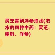 灵芝霍斛洋参泡水(泡水的四种中药：灵芝、霍斛、洋参)