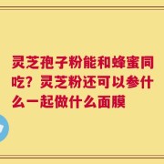 灵芝孢子粉能和蜂蜜同吃？灵芝粉还可以参什么一起做什么面膜