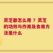 灵芝都怎么用 ？灵芝的功效与作用及食用方法是什么