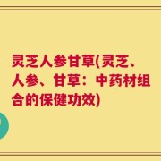 灵芝人参甘草(灵芝、人参、甘草：中药材组合的保健功效)