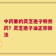中药里的灵芝孢子粉煎药？灵芝孢子油正宗做法