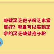 破壁灵芝孢子粉芝素堂更好？哪里可以买到正宗的灵芝破壁孢子粉