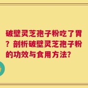 破壁灵芝孢子粉吃了胃？剖析破壁灵芝孢子粉的功效与食用方法？