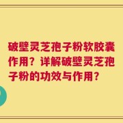 破壁灵芝孢子粉软胶囊作用？详解破壁灵芝孢子粉的功效与作用？