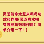 灵芝能拿水煮来喝吗功效和作用(灵芝煮水喝有哪些功效和作用？简单介绍一下！)