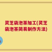 灵芝袋泡茶加工(灵芝袋泡茶简易制作方法)
