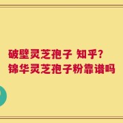 破壁灵芝孢子 知乎？锦华灵芝孢子粉靠谱吗