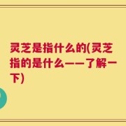灵芝是指什么的(灵芝指的是什么——了解一下)