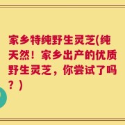 家乡特纯野生灵芝(纯天然！家乡出产的优质野生灵芝，你尝试了吗？)