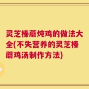 灵芝榛蘑炖鸡的做法大全(不失营养的灵芝榛蘑鸡汤制作方法)