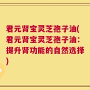 君元肾宝灵芝孢子油(君元肾宝灵芝孢子油：提升肾功能的自然选择)