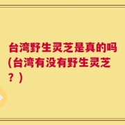 台湾野生灵芝是真的吗(台湾有没有野生灵芝？)