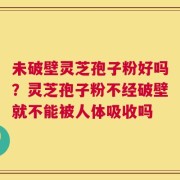 未破壁灵芝孢子粉好吗？灵芝孢子粉不经破壁就不能被人体吸收吗