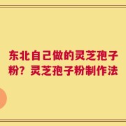 东北自己做的灵芝孢子粉？灵芝孢子粉制作法