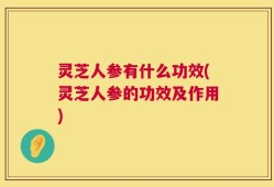灵芝人参有什么功效(灵芝人参的功效及作用)