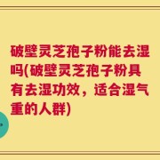 破壁灵芝孢子粉能去湿吗(破壁灵芝孢子粉具有去湿功效，适合湿气重的人群)