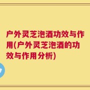 户外灵芝泡酒功效与作用(户外灵芝泡酒的功效与作用分析)