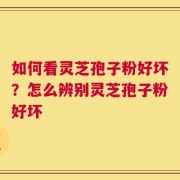 如何看灵芝孢子粉好坏？怎么辨别灵芝孢子粉好坏
