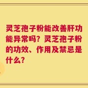 灵芝孢子粉能改善肝功能异常吗？灵芝孢子粉的功效、作用及禁忌是什么？