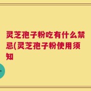 灵芝孢子粉吃有什么禁忌(灵芝孢子粉使用须知
