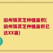 旧州镇灵芝种植面积(旧州镇灵芝种植面积已达XX亩)