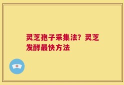 灵芝孢子采集法？灵芝发酵最快方法