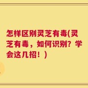 怎样区别灵芝有毒(灵芝有毒，如何识别？学会这几招！)
