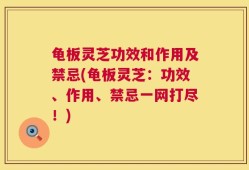 龟板灵芝功效和作用及禁忌(龟板灵芝：功效、作用、禁忌一网打尽！)