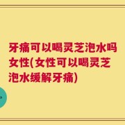 牙痛可以喝灵芝泡水吗女性(女性可以喝灵芝泡水缓解牙痛)