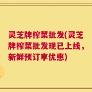 灵芝牌榨菜批发(灵芝牌榨菜批发现已上线，新鲜预订享优惠)