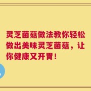 灵芝菌菇做法教你轻松做出美味灵芝菌菇，让你健康又开胃！