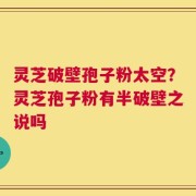 灵芝破壁孢子粉太空？灵芝孢子粉有半破壁之说吗