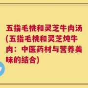 五指毛桃和灵芝牛肉汤(五指毛桃和灵芝炖牛肉：中医药材与营养美味的结合)