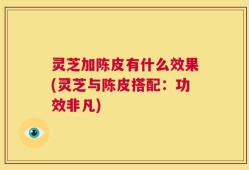 灵芝加陈皮有什么效果(灵芝与陈皮搭配：功效非凡)