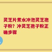 灵芝片煮水冲泡灵芝孢子粉？冲灵芝孢子粉正确步骤