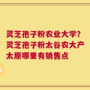 灵芝孢子粉农业大学？灵芝孢子粉太谷农大产太原哪里有销售点