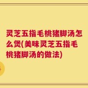 灵芝五指毛桃猪脚汤怎么煲(美味灵芝五指毛桃猪脚汤的做法)