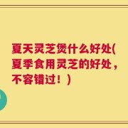 夏天灵芝煲什么好处(夏季食用灵芝的好处，不容错过！)