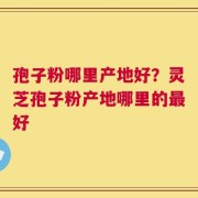 孢子粉哪里产地好？灵芝孢子粉产地哪里的最好