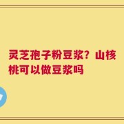 灵芝孢子粉豆浆？山核桃可以做豆浆吗