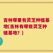 吉林哪里有灵芝种植基地(吉林有哪些灵芝种植基地？)