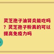 灵芝孢子油肾炎能吃吗？灵芝孢子粉真的可以提高免疫力吗