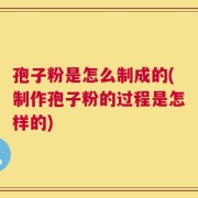孢子粉是怎么制成的(制作孢子粉的过程是怎样的)