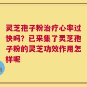 灵芝孢子粉治疗心率过快吗？已采集了灵芝孢子粉的灵芝功效作用怎样呢