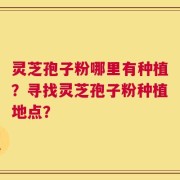 灵芝孢子粉哪里有种植？寻找灵芝孢子粉种植地点？