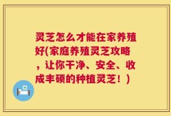 灵芝怎么才能在家养殖好(家庭养殖灵芝攻略，让你干净、安全、收成丰硕的种植灵芝！)
